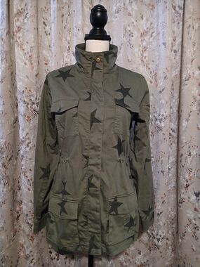 Knox Rose Olive Green Star Motif Utility Jacket